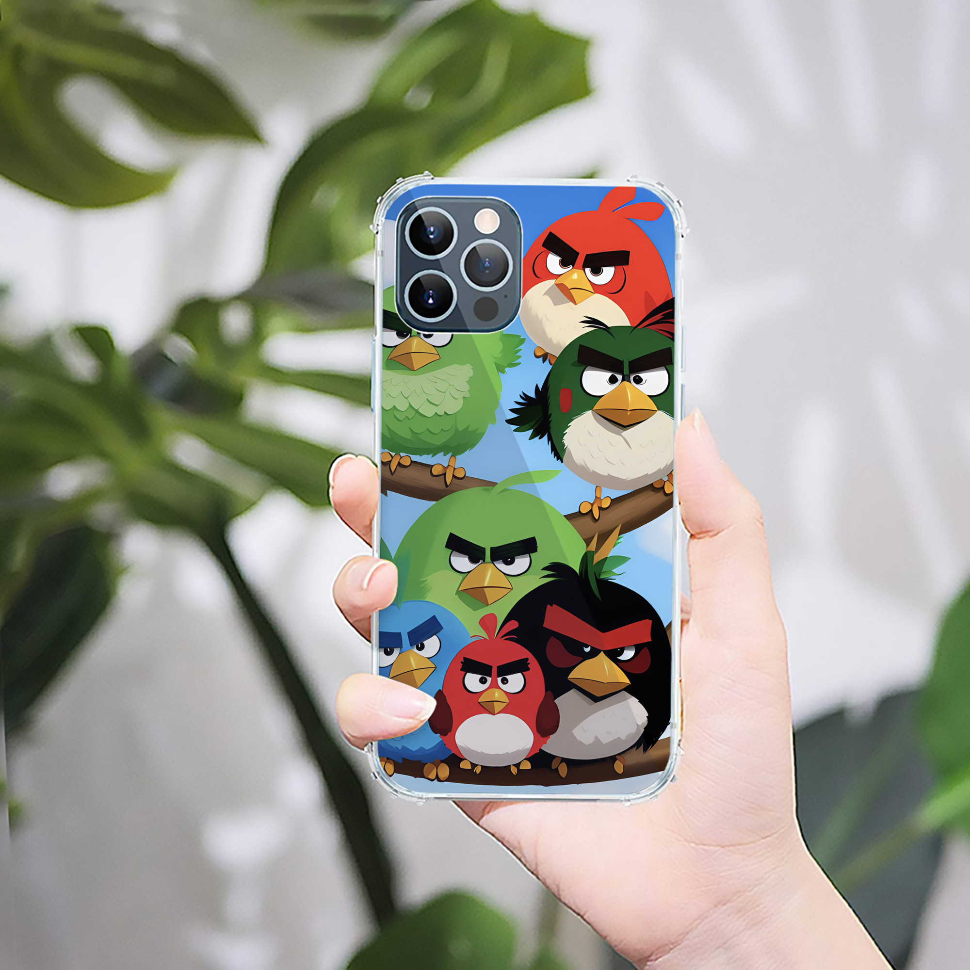 （画像用） Angry Birds アングリーバード 【iPhone 12シリーズ対応】透明スマホケース（クリアソフトケース）